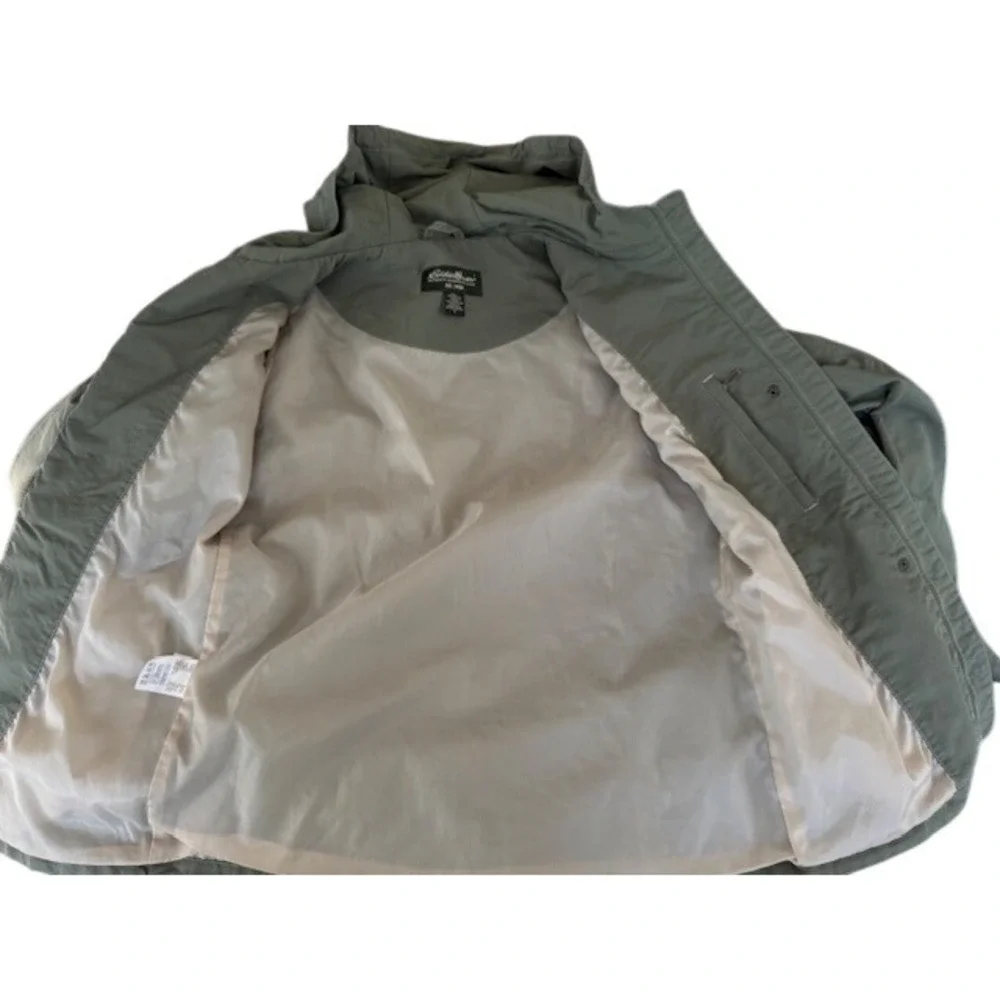 Eddie Bauer Vintage Womens Olive Green Hooded Lightweight Utility Jacket - Small